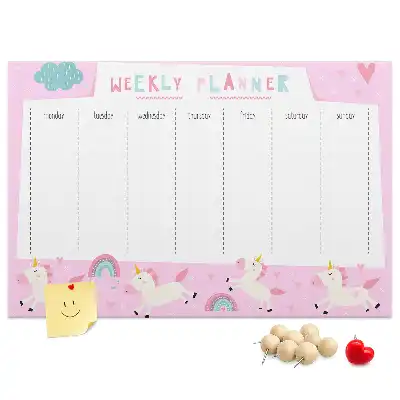 Tableau de liège Planificateur hebdomadaire pour enfants