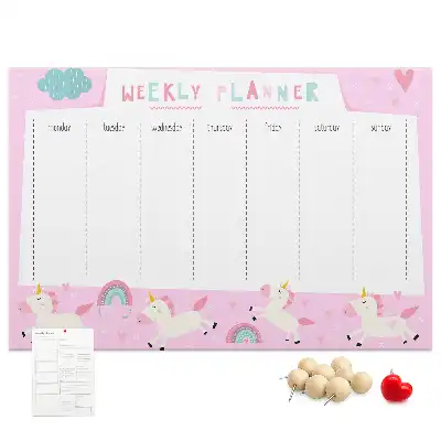 Tableau de liège Planificateur hebdomadaire pour enfants