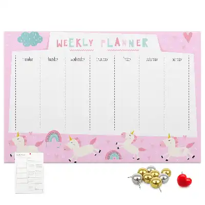 Tableau de liège Planificateur hebdomadaire pour enfants