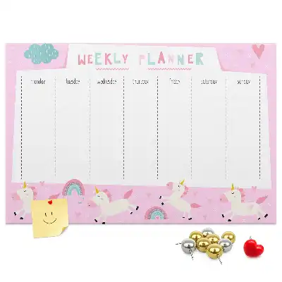 Tableau de liège Planificateur hebdomadaire pour enfants