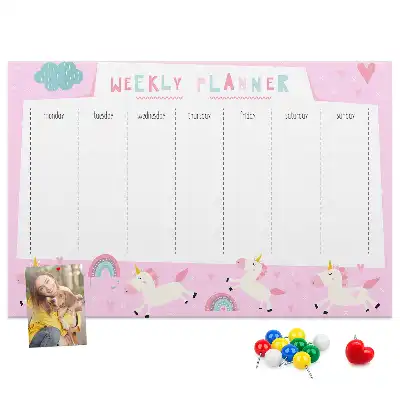 Tableau de liège Planificateur hebdomadaire pour enfants