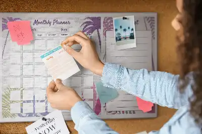 Tableau en liège déco Planning pour tout le mois