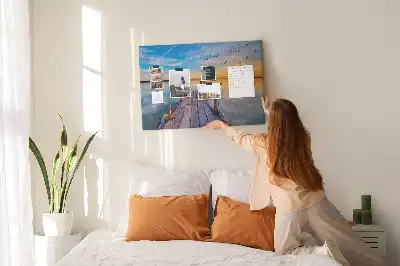 Tableau en liège déco Lac jetée