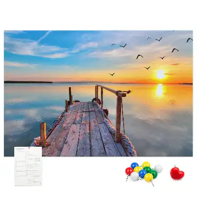 Tableau en liège déco Lac jetée