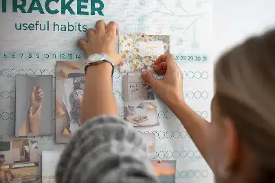 Tableau en liège déco Planificateur d'habitudes
