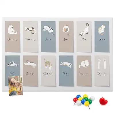 Tableau de liège Calendrier des chats