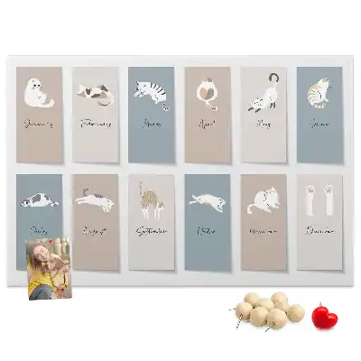 Tableau de liège Calendrier des chats