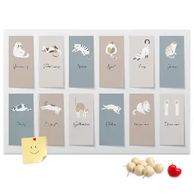 Tableau de liège Calendrier des chats