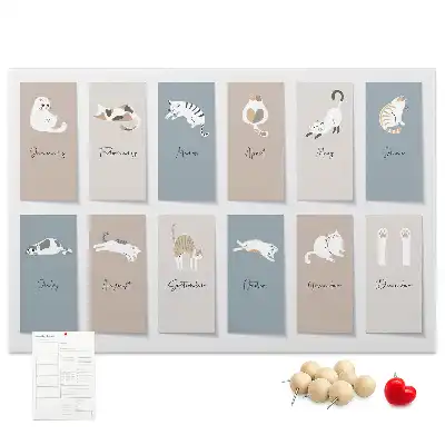 Tableau de liège Calendrier des chats