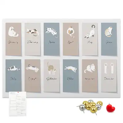Tableau de liège Calendrier des chats