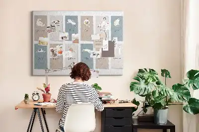 Tableau de liège Calendrier des chats
