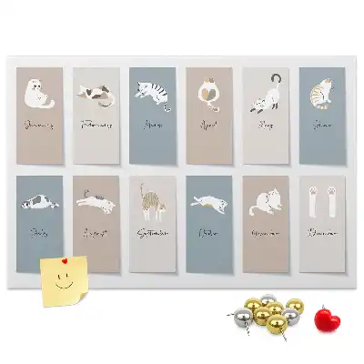 Tableau de liège Calendrier des chats