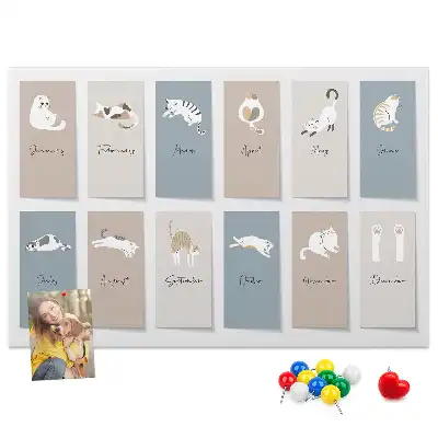 Tableau de liège Calendrier des chats