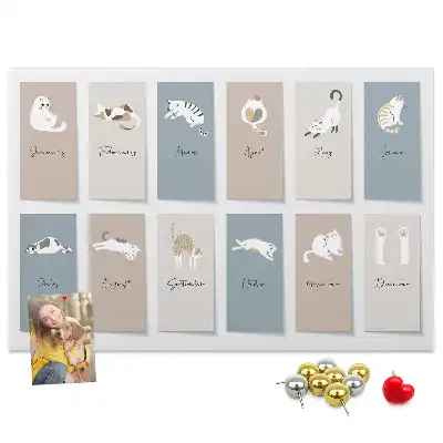 Tableau de liège Calendrier des chats