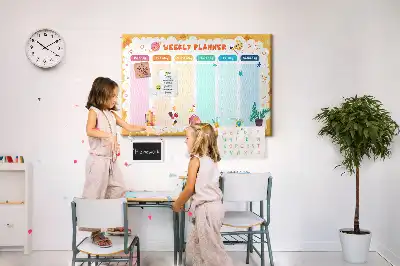 Tableau d’affichage en liège Emploi du temps scolaire