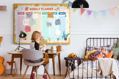 Tableau d’affichage en liège Emploi du temps scolaire