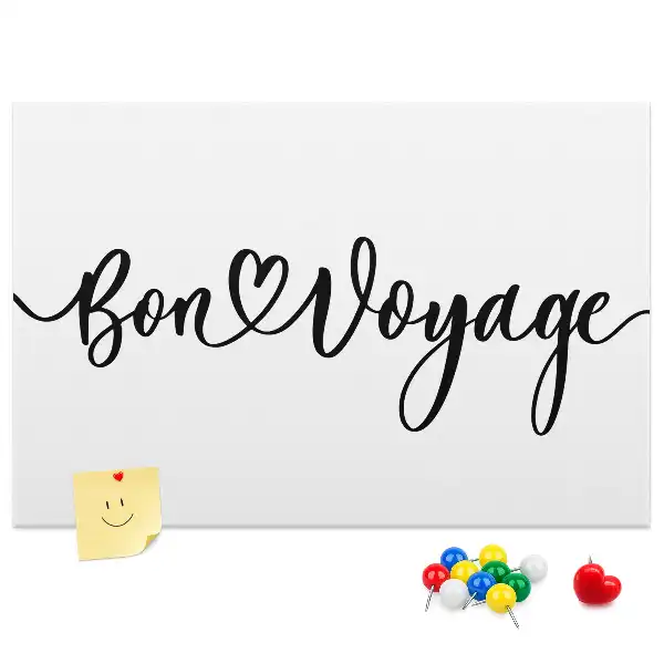 Tableau en liège déco Inscription Bon voyage