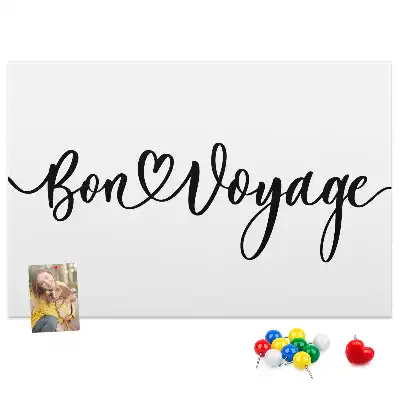 Tableau en liège déco Inscription Bon voyage