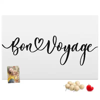 Tableau en liège déco Inscription Bon voyage