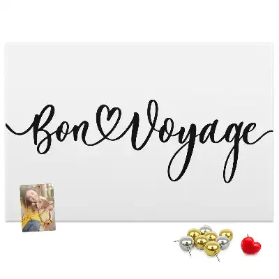 Tableau en liège déco Inscription Bon voyage