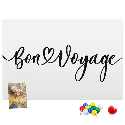 Tableau en liège déco Inscription Bon voyage