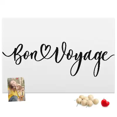 Tableau en liège déco Inscription Bon voyage