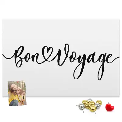Tableau en liège déco Inscription Bon voyage