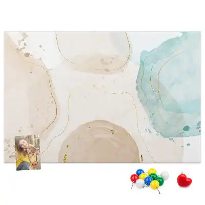 Tableau d’affichage en liège motif taches aquarelle