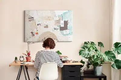Tableau d’affichage en liège motif taches aquarelle