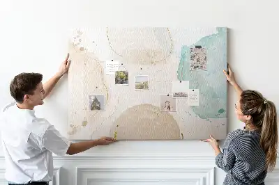 Tableau d’affichage en liège motif taches aquarelle