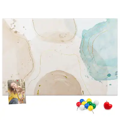 Tableau d’affichage en liège motif taches aquarelle