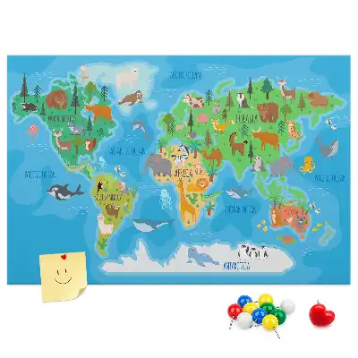 Tableau en liège déco Carte dessin animé