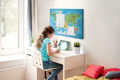 Tableau en liège déco Carte dessin animé