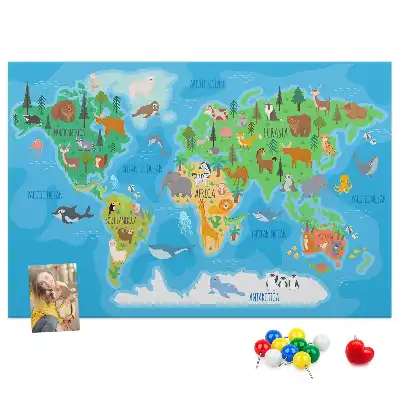 Tableau en liège déco Carte dessin animé