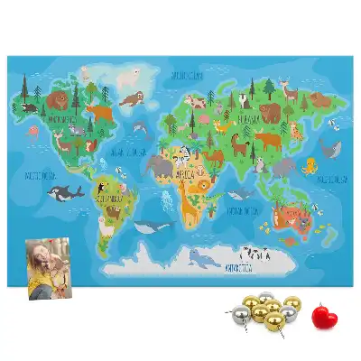 Tableau en liège déco Carte dessin animé
