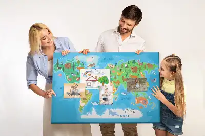 Tableau en liège déco Carte dessin animé