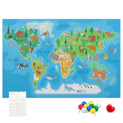 Tableau en liège déco Carte dessin animé
