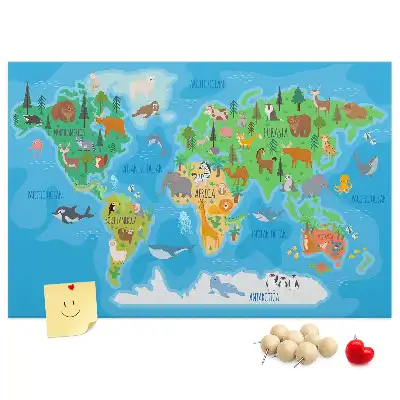 Tableau en liège déco Carte dessin animé