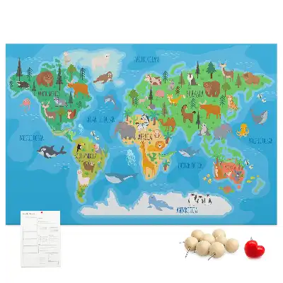 Tableau en liège déco Carte dessin animé
