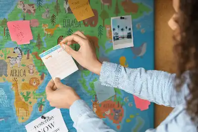 Tableau en liège déco Carte dessin animé