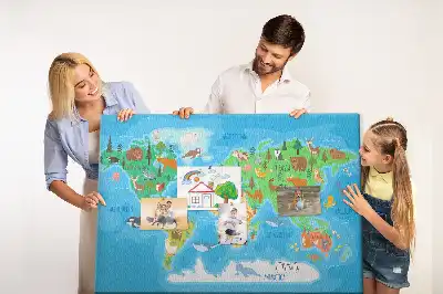 Tableau en liège déco Carte dessin animé
