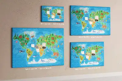 Tableau en liège déco Carte dessin animé