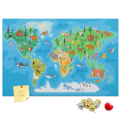 Tableau en liège déco Carte dessin animé