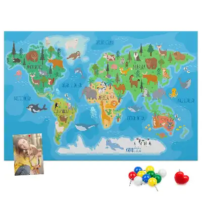 Tableau en liège déco Carte dessin animé