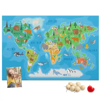 Tableau en liège déco Carte dessin animé
