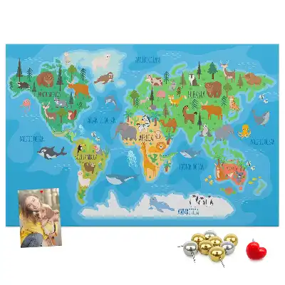 Tableau en liège déco Carte dessin animé