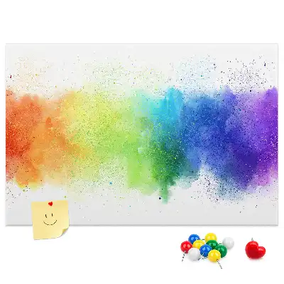 Tableau d'affichage en liège motif arc-en-ciel abstrait