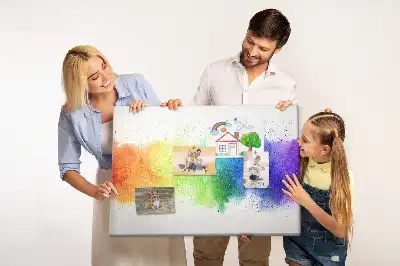 Tableau d'affichage en liège motif arc-en-ciel abstrait