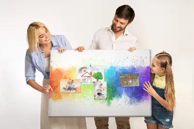 Tableau d'affichage en liège motif arc-en-ciel abstrait