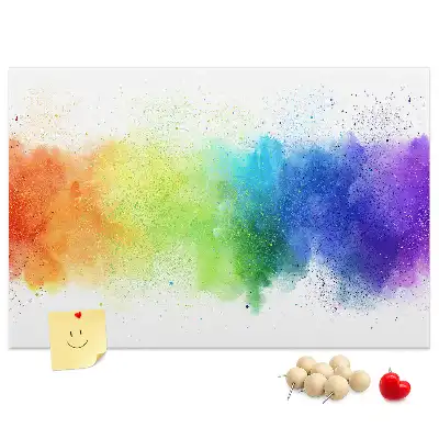 Tableau d'affichage en liège motif arc-en-ciel abstrait